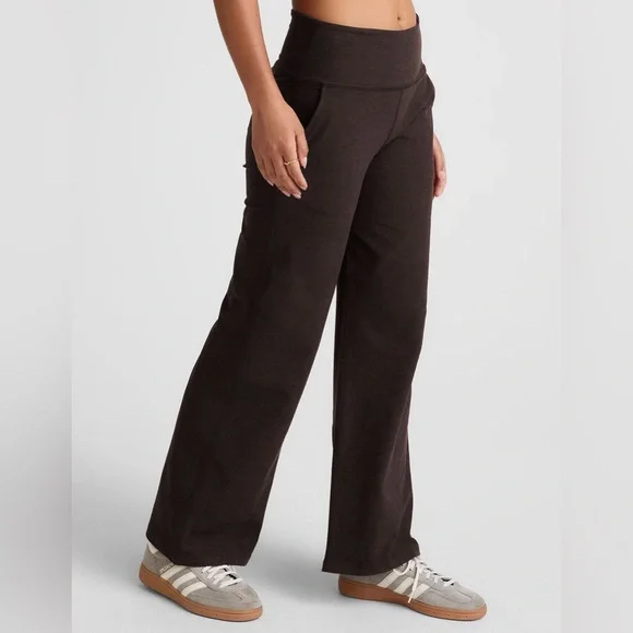 Beyond Yoga Spacedye Laid Back Wide Leg Pant Large Regular Chocolate Brown - Picture 2 of 8